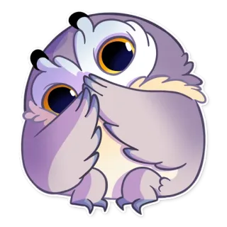 🤐 burung hantu, burung, lucu, kartun, binatang telegram sticker