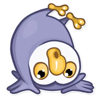 🙃 pájaro, animal, lindo, pegatina, dibujos animados, divertido whatsapp sticker