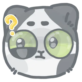 🤨 кот, вопросительный знак, замешательство, неуверенный, мультфильм, наклейка, животное whatsapp sticker