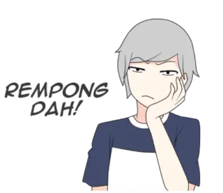 😐 I'm not going today Мультик, Парень, Повседневный, Стикер, Ленивый, Не пойду whatsapp sticker