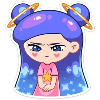 😔 Kartun, Gadis, Anime, Lucu, Bintang, Karakter telegram sticker