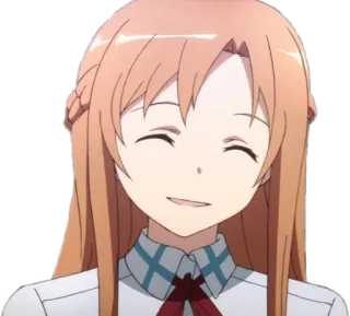 😅 Asuna Yuuki Sword Art Online Anime, Sorrindo, Retrato, Garota, Desenho animado, Asuna, Sword Art Online telegram sticker