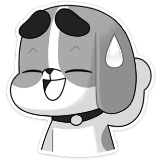 😅 dog, sweat, cartoon, nervous, embarrassed, emotion telegram sticker
