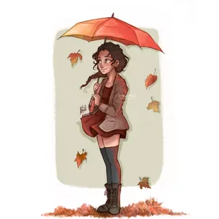 Autumn rain telegram stickers