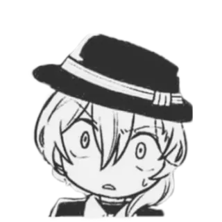 😳 Chuya Nakahara Bungo Stray Dogs Anime, Manga, Personnage, Bungo Stray Dogs, Chuya Nakahara, Chapeau, Dessin animé telegram sticker