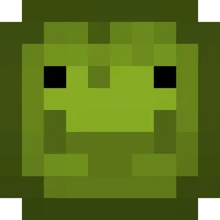 😃 Pixel art, Verde, Quadrado, Rosto, Simples telegram sticker
