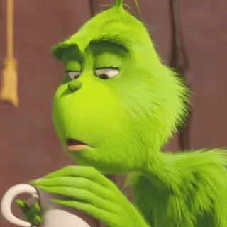 ☕️ The Grinch How the Grinch Stole Christmas! ตัวกริ้นช์, คริสต์มาส, วันหยุด, การ์ตูน, ดร. ซูสส์, สีเขียว, กาแฟ whatsapp sticker