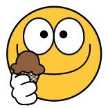 ☺️ Emoji, Ijs, Dessert, Eten, Smiley, Cartoon telegram sticker