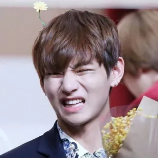 🙄 persona, celebrità, maschio, fiore, espressione facciale, k-pop, cantante telegram sticker