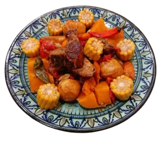 🍽 еда, тарелка, овощи, кукуруза, мясо, блюдо telegram sticker