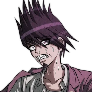 🤨 Kaito Momota Danganronpa V3: Killing Harmony anime, game, lo lắng, mồ hôi, căng thẳng telegram sticker