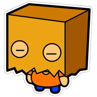 😑 dessin animé, sac en papier, personnage, autocollant, illustration, mascotte telegram sticker