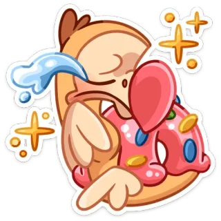 😭 Cartone animato, Piangere, Ciambella, Triste, Cibo, Dolce, Dessert whatsapp sticker