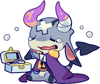 🤕 monster, cute, character, cartoon, devil, treasure, kawaii telegram sticker