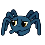 🤫 araña, lindo, dibujos animados, personaje, azul telegram sticker