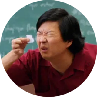 🤔 Ken Jeong 웃긴, 아시아인, 눈을 가늘게 뜨는, tv, 커뮤니티, 캐릭터 telegram sticker