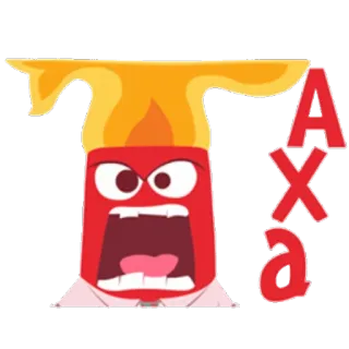 👿 Anger Inside Out Axa Kreskówka, Złość, Emocje, W głowie się nie mieści, Pixar, Disney telegram sticker