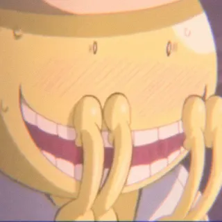 😀 Koro-sensei Assassination Classroom Anime, Professor, Amarelo, Polvo, Corado telegram sticker