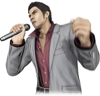 🎤 Kazuma Kiryu Yakuza Yakuza, Video game, Karaoke, Kazuma Kiryu, Personagem, Homem, Cantando telegram sticker