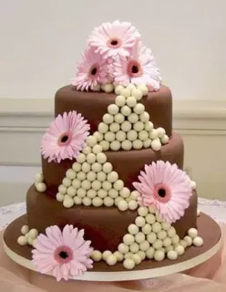 🍰 cake, chocolate, flowers, dessert, wedding, tiered cake telegram sticker