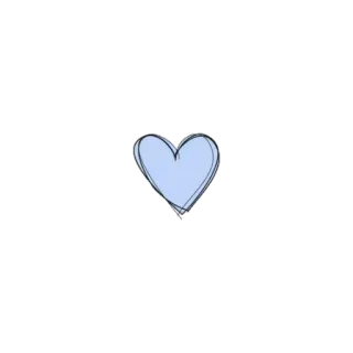💙 сердце, любовь, романтика, пастель, каракули, привязанность telegram sticker