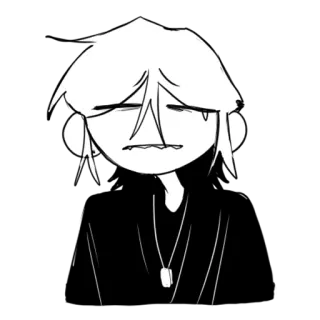 😓 漫画, イラスト, 悲しい, アニメ, マンガ, スケッチ telegram sticker