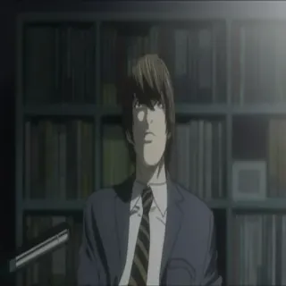 📓 Light Yagami Death Note Аниме, Манга, Главный герой, Интеллектуал, Серьезный telegram sticker