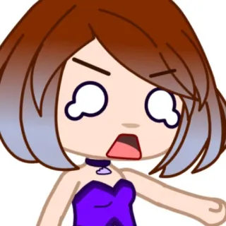 😫 Гача, раздраженный, мультяшный, персонаж, аватар telegram sticker