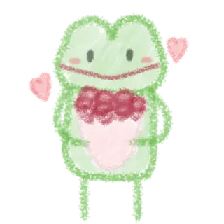 💞 rã, fofo, corações, amor, dia dos namorados, doce, animal, anfíbio telegram sticker
