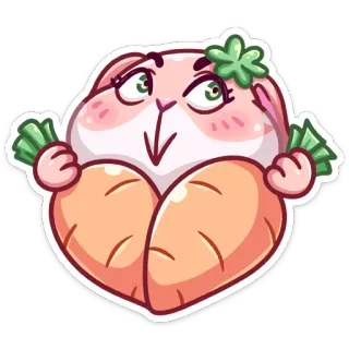 ❤️ desenho animado, coelho, cenoura, dinheiro, sorte, adesivo whatsapp sticker