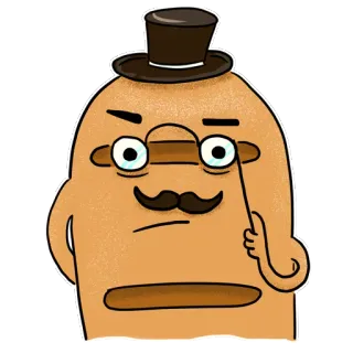 🕵 Cartoon, Personage, Monocle, Hoge hoed, Snor telegram sticker