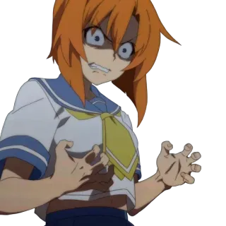 😡 Anime, wütend, verärgert, verängstigt, Anime Mädchen telegram sticker