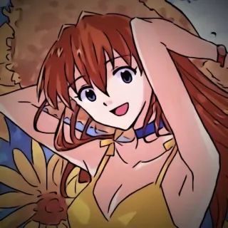 ❤️ Anime, Gadis, Musim panas, Bunga, Kartun telegram sticker