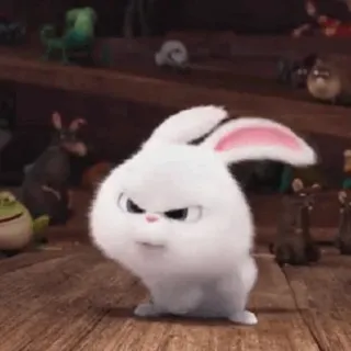 🐰 Snowball The Secret Life of Pets Hase, Kaninchen, süß, Tier, Cartoon, Haustier telegram sticker