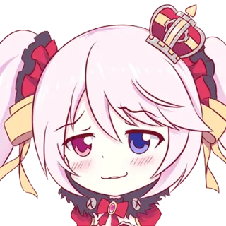 😉 Anime, Chibi, Fofo, Menina, Coroa, Emoticon telegram sticker