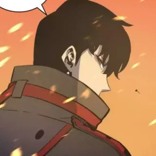 😕 homme, anime, manga, personnage, sérieux, illustration, sung jinwoo telegram sticker
