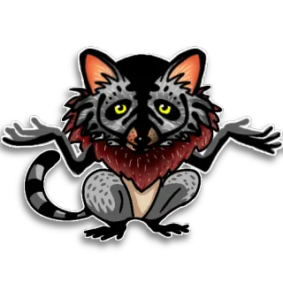 🤗 animale, lemure, alzata di spalle, illustrazione, cartone animato telegram sticker