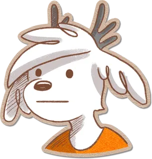 🍏 Олень, Мультфильм, Животное, Милый, Наклейка telegram sticker