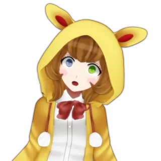 🌟 Anime, Hoạt hình, Cô gái, Thỏ, Áo hoodie, Dễ thương, Kawaii telegram sticker