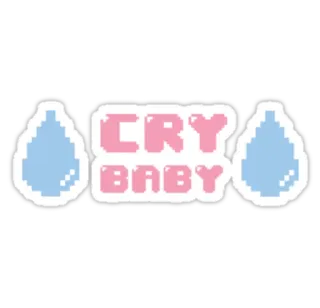 😢 CRY BABY crybaby, sad, tears, pixel, kawaii telegram sticker