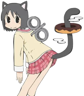 😺 Neko Nichijou Anime, Gato, Dona, Neko, Nichijou, Cuerda whatsapp sticker