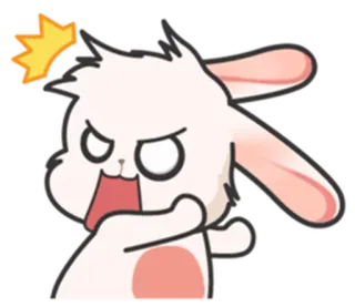 ⚪️ coniglio, arrabbiato, cartone animato, carino, coniglio, seccato telegram sticker