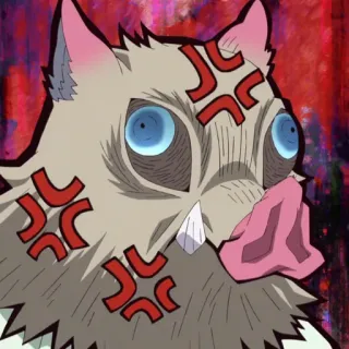 🗡 Inosuke Hashibira Demon Slayer Anime, En colère, Sauvage, Inosuke, Demon Slayer whatsapp sticker