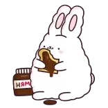 🍫 thỏ, ăn, hoạt hình, sô cô la, dễ thương, động vật telegram sticker