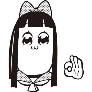 👌 Popuko Pop Team Epic anime, manga, pop team epic, popuko, ok gesture telegram sticker