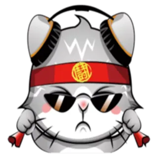 🥋 gato, gafas de sol, animal, dibujo animado, pegatina whatsapp sticker