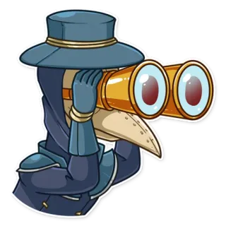 👀 dokter wabah, masker, teropong, topi, kostum telegram sticker