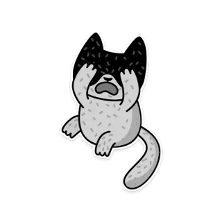 😫 고양이, 슬픈, 귀여운, 동물, 만화, 스티커, 빈티지 telegram sticker