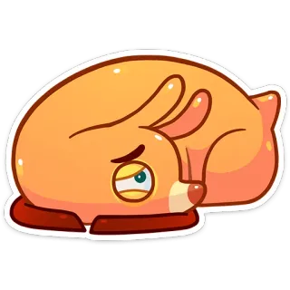 😔 грустный, животное, мультфильм, олень, милый, меланхоличный, лежащий telegram sticker