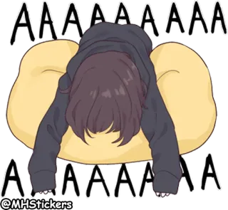 🥱 AAAAAAAA аниме девушка, стресс, истощение, крик, эмоциональный, аниме, беда telegram sticker